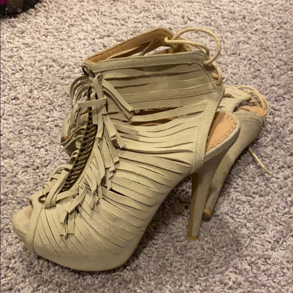 Collin Stuart platform fringe heels